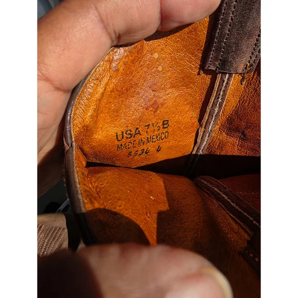 JR Dillon Brown Turquoise Embroidered Cowboy Boots Women's Size 7.5 - Picture 7 of 7